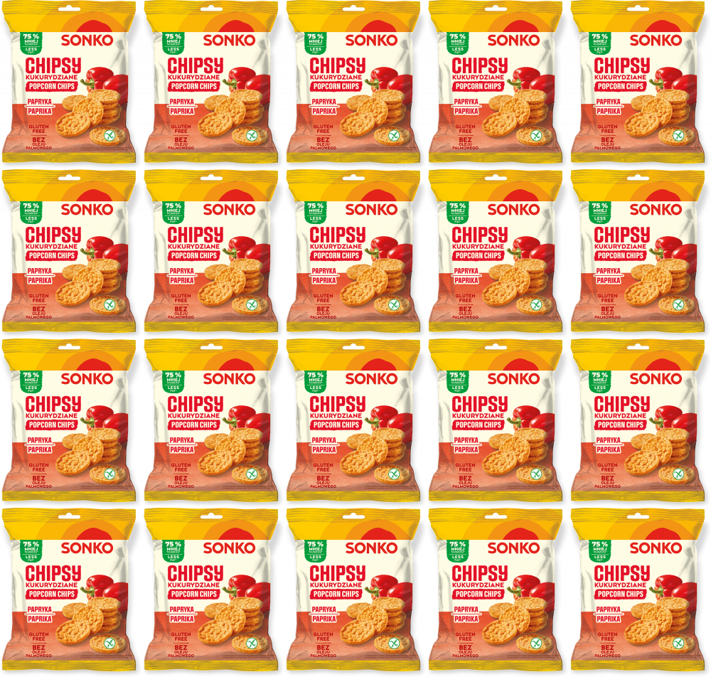 20x Chipsy kukurydziane Sonko, paprykowy, 20g