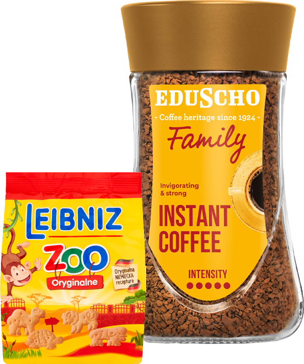 Zestaw Kawa rozpuszczalna Tchibo Family, 200g + Herbatniki Leibniz Zoo Original, maślany, 100g