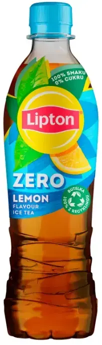 Outlet: WAŻNY DO 2025-07-31 Napój Lipton Ice Tea Lemon Zero Sugar, bez cukru, butelka PET, 0.5l