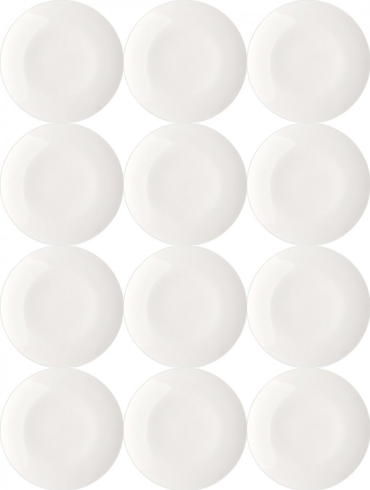 12x Talerz deserowy Altom Design Bella, 20cm, porcelana, kremowy