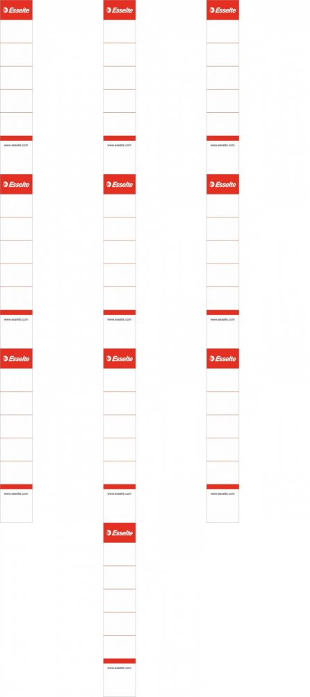 10x Etykiety do segregatorów Esselte, wsuwane, 30x158mm, 10 sztuk, biały