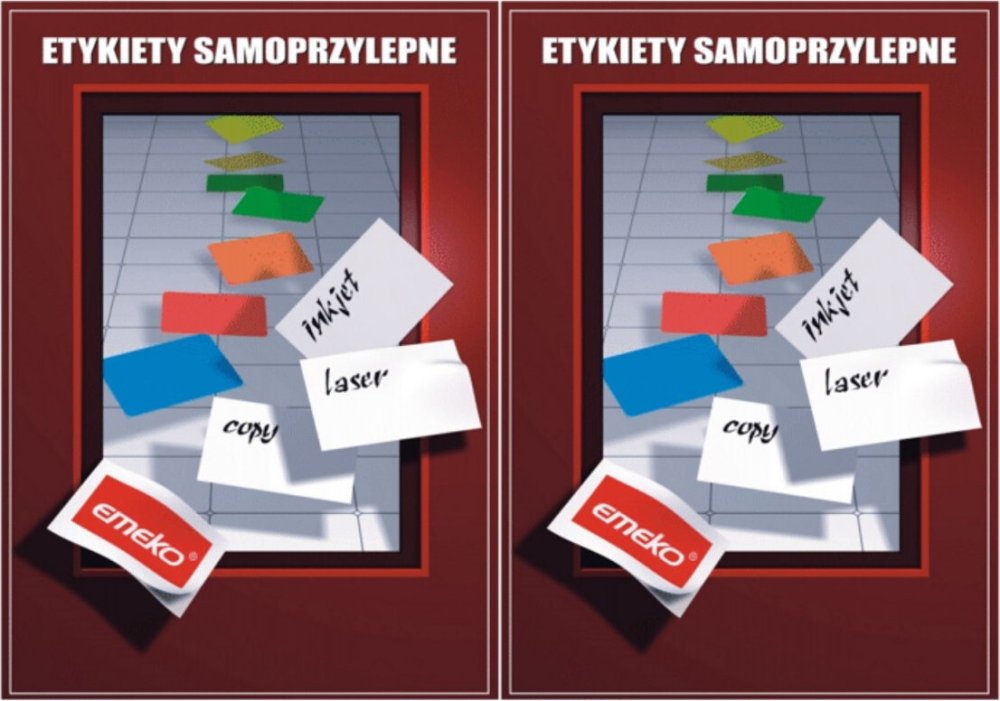 2x Etykiety samoprzylepne Emeko, A4, 210x297mm, 100 sztuk, żółty