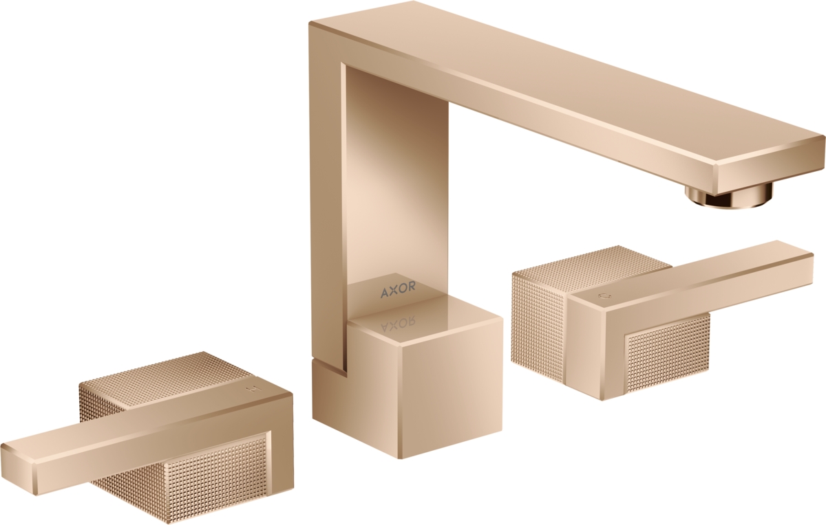 Axor Edge bateria umywalkowa 3-otworowa EcoSmart czerwone złoto polerowane 46051300