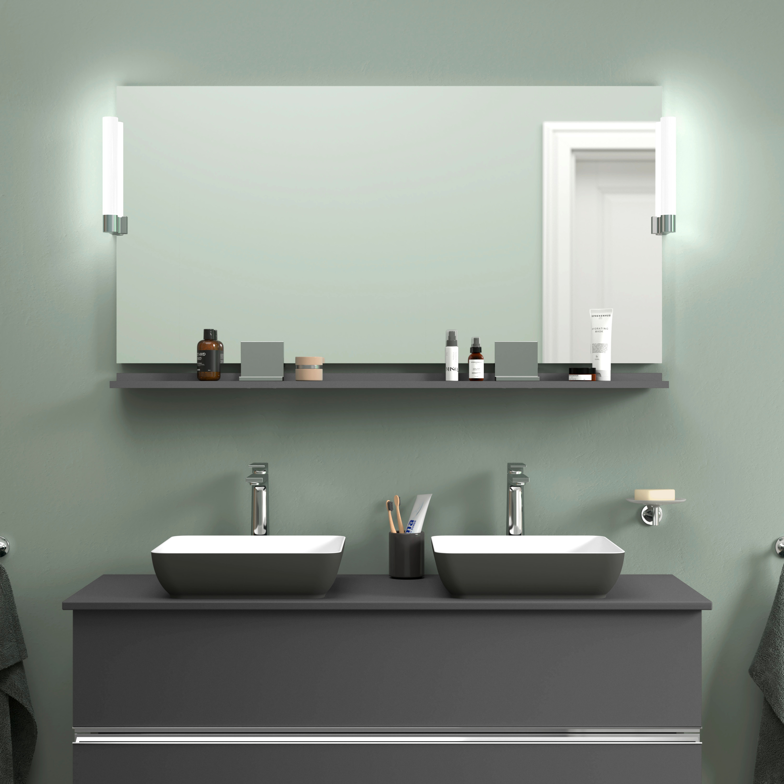 Duravit Sivida półka 128 cm grafitowa-chrom SV7435010490000