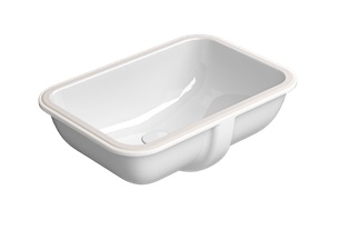 GSI Pura umywalka 50x35 cm prostokątna podblatowa biała 724711