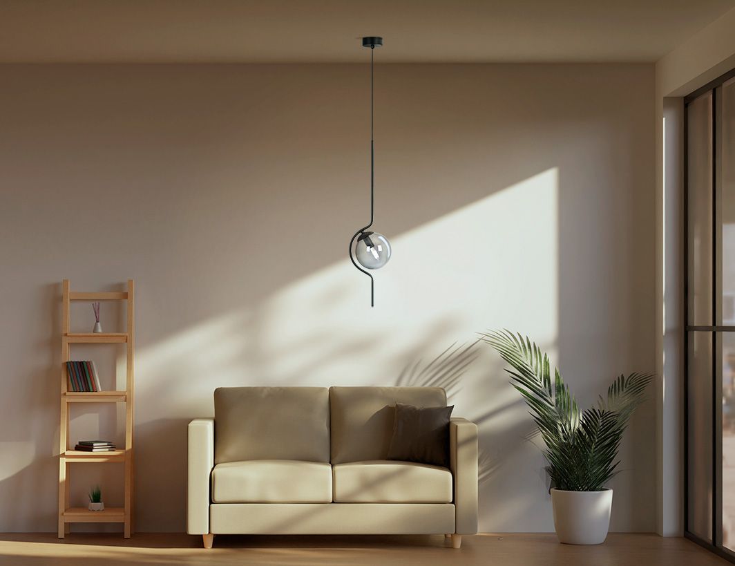 Kaja Neva lampa wisząca 1x40 W czarna-grafitowa K-5330