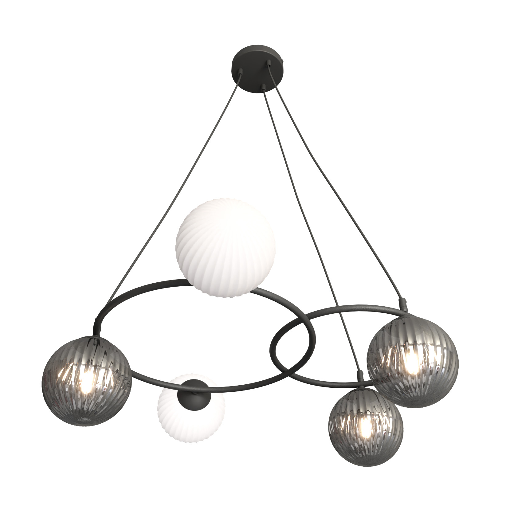 Emibig Libra lampa wisząca 5x10 W biała-czarna-grafitowa 1381/5