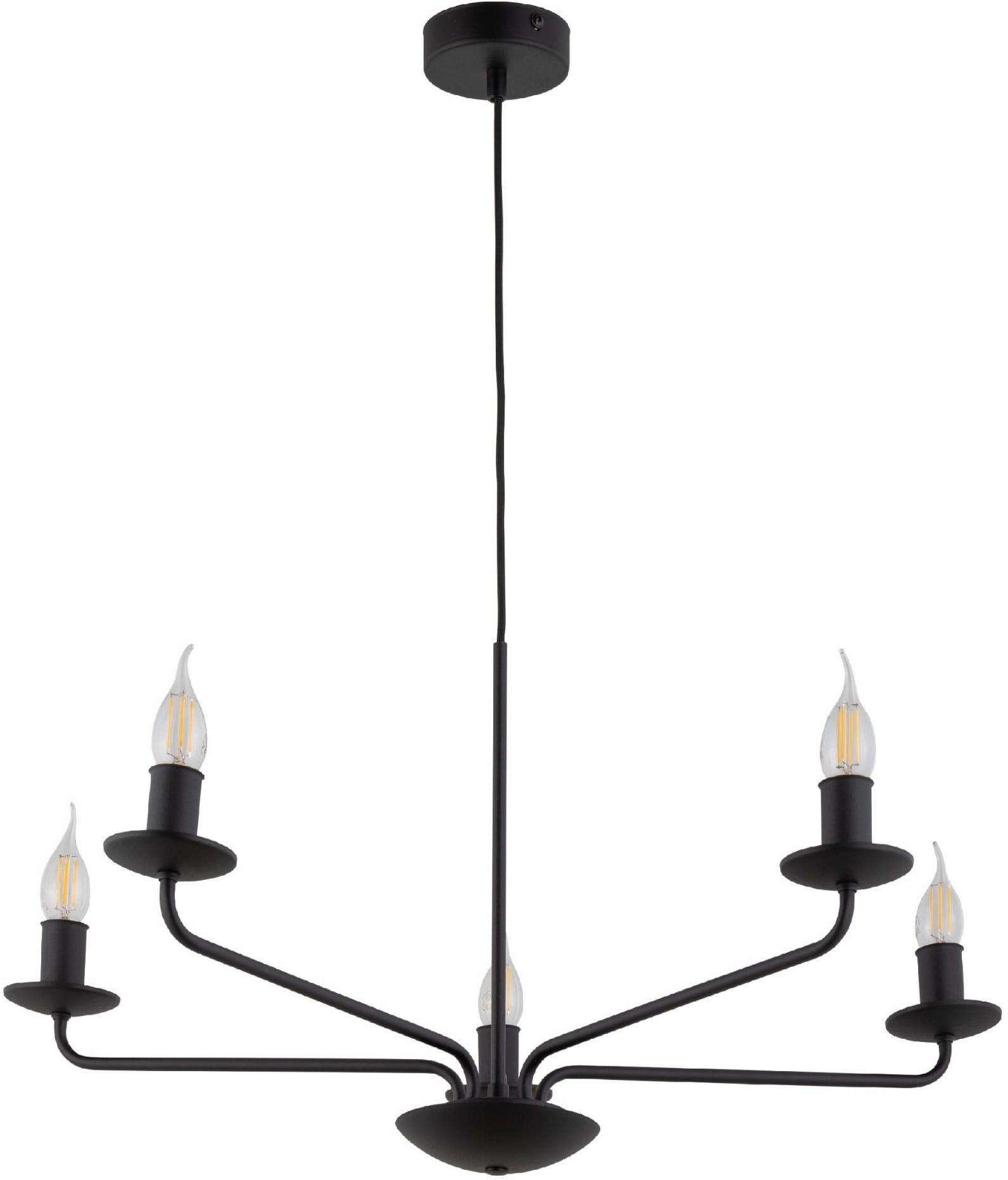 TK Lighting Limal lampa wisząca 5x40 W czarna 4612