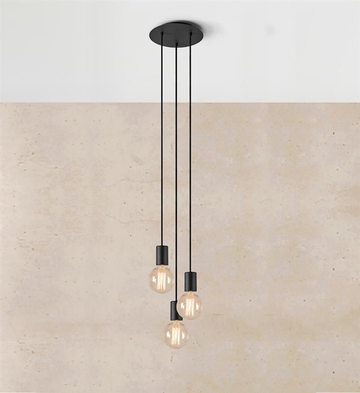 Markslöjd Cielo lampa wisząca 3x40 W czarna 108733