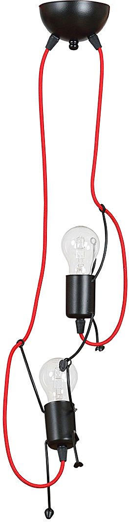 Emibig Bobi lampa wisząca 2x15 W czarna-czerwona 537/2