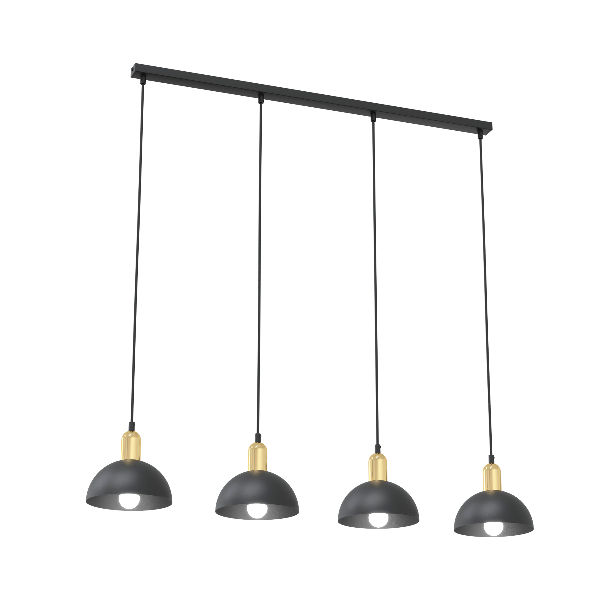 Emibig Moto lampa wisząca 4x15 W czarna-złota 1386/4