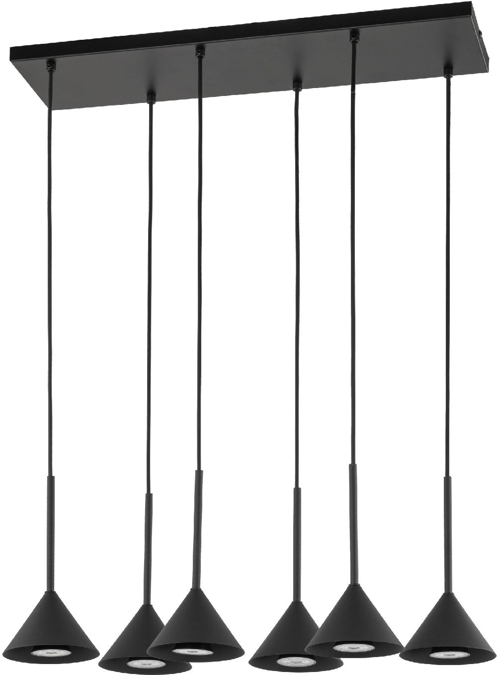 TK Lighting Cono lampa wisząca 6x10 W czarna 10306