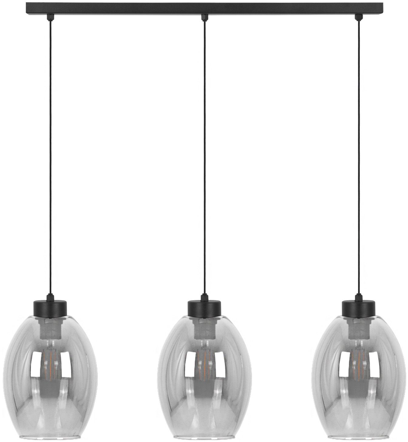 Kaja Balbo lampa wisząca 3x15 W czarna-przydymiona K-5721