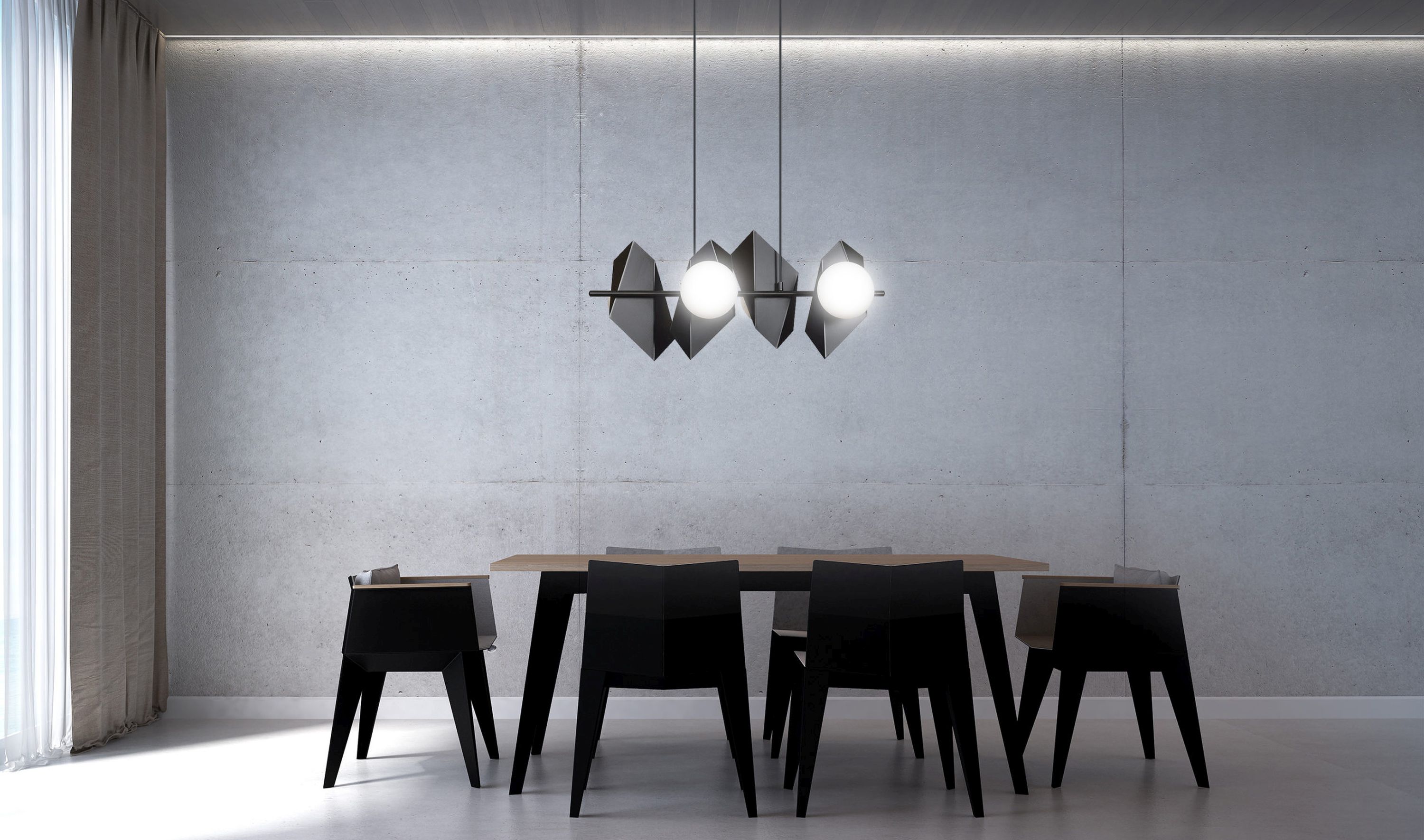 Emibig Drifton lampa wisząca 4x10 W czarna 636/4