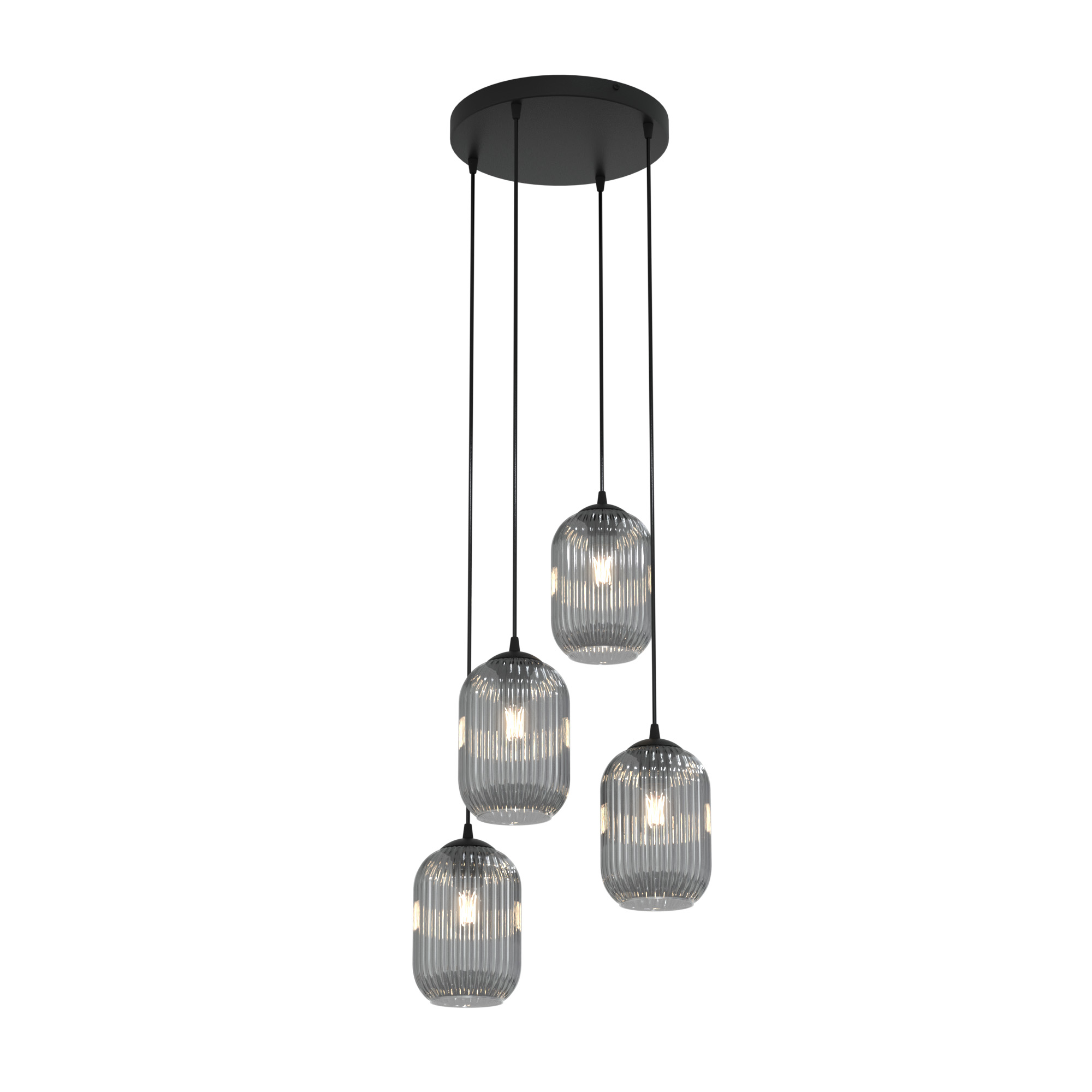 Emibig Verdi lampa wisząca 4x15 W czarna-grafitowa 1434/4PREM