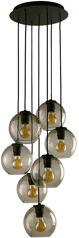 Nowodvorski Lighting Vetro lampa wisząca 7x25 W czarna-przydymiona 9131