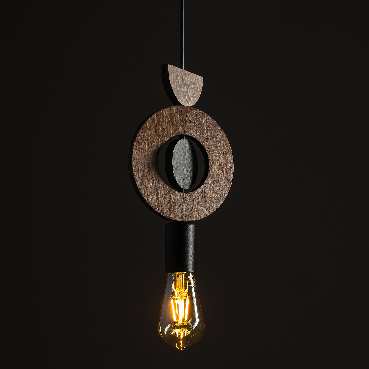 Nowodvorski Lighting Drops Wood lampa wisząca 1x25 W czarna-ciemne drewno 11176
