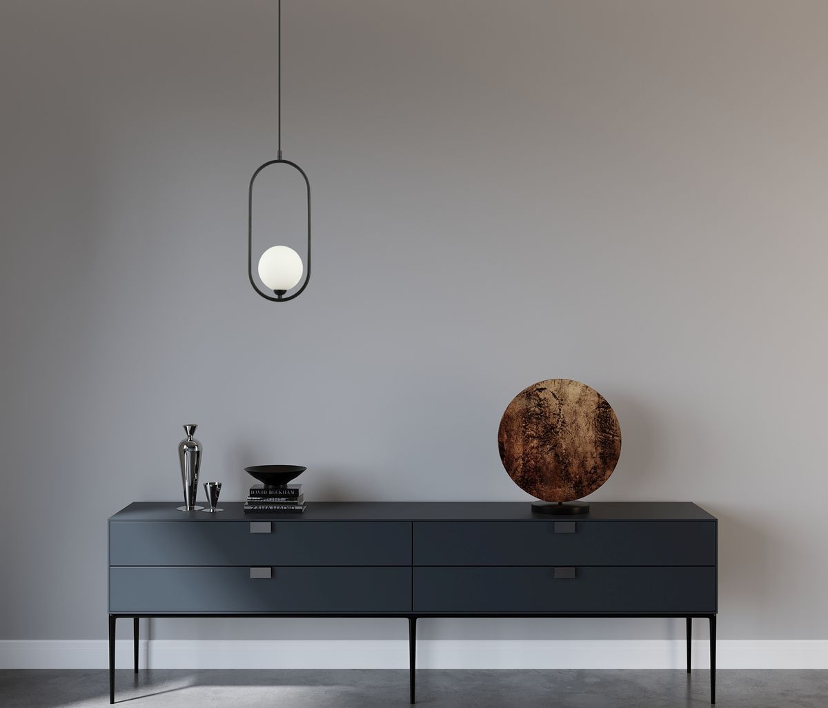 Italux Lupus lampa wisząca 1x25 W czarna PND-3965-1-BK