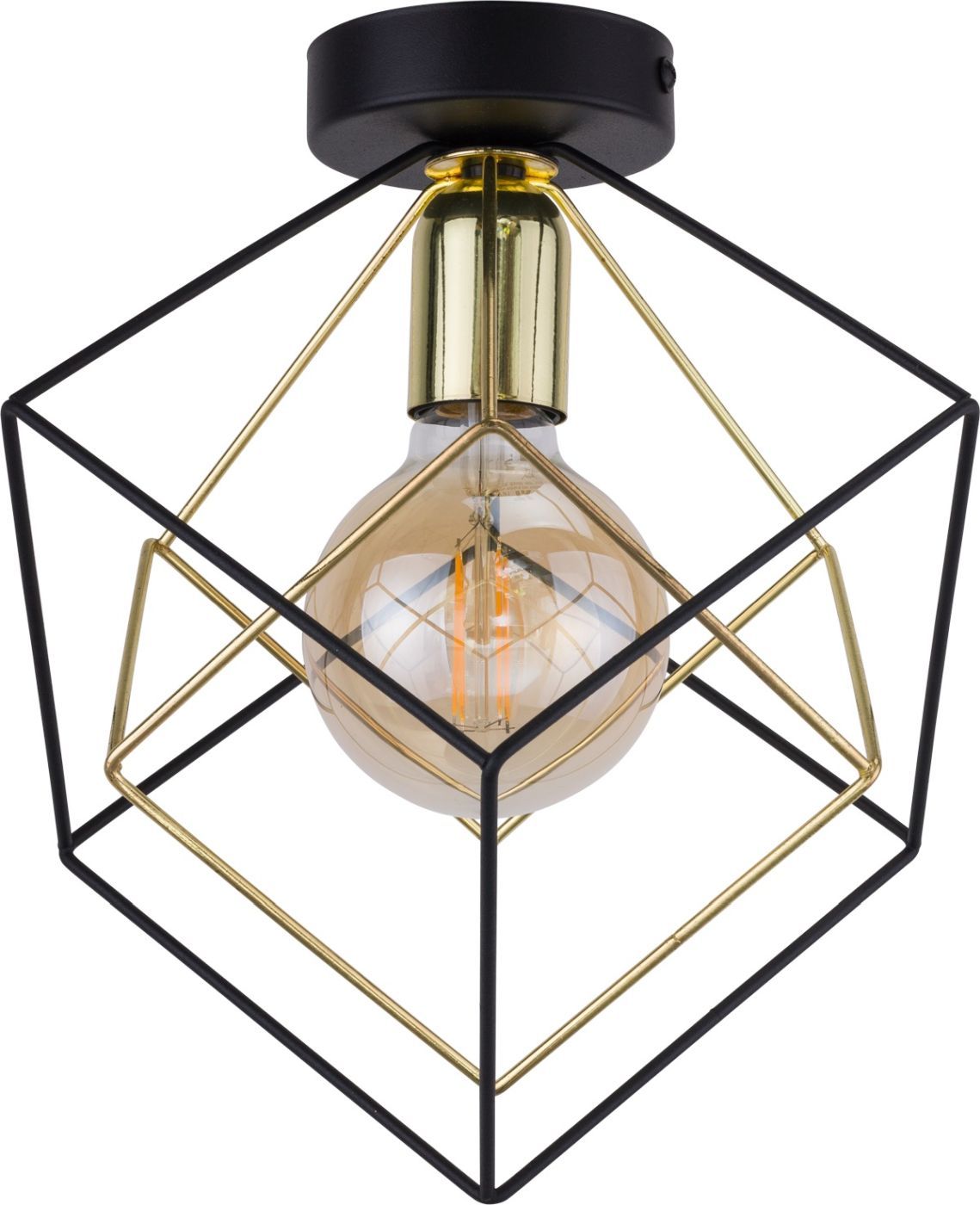TK Lighting Alambre lampa podsufitowa 1x60W czarna/złota 2702 - Wysyłka w 24h