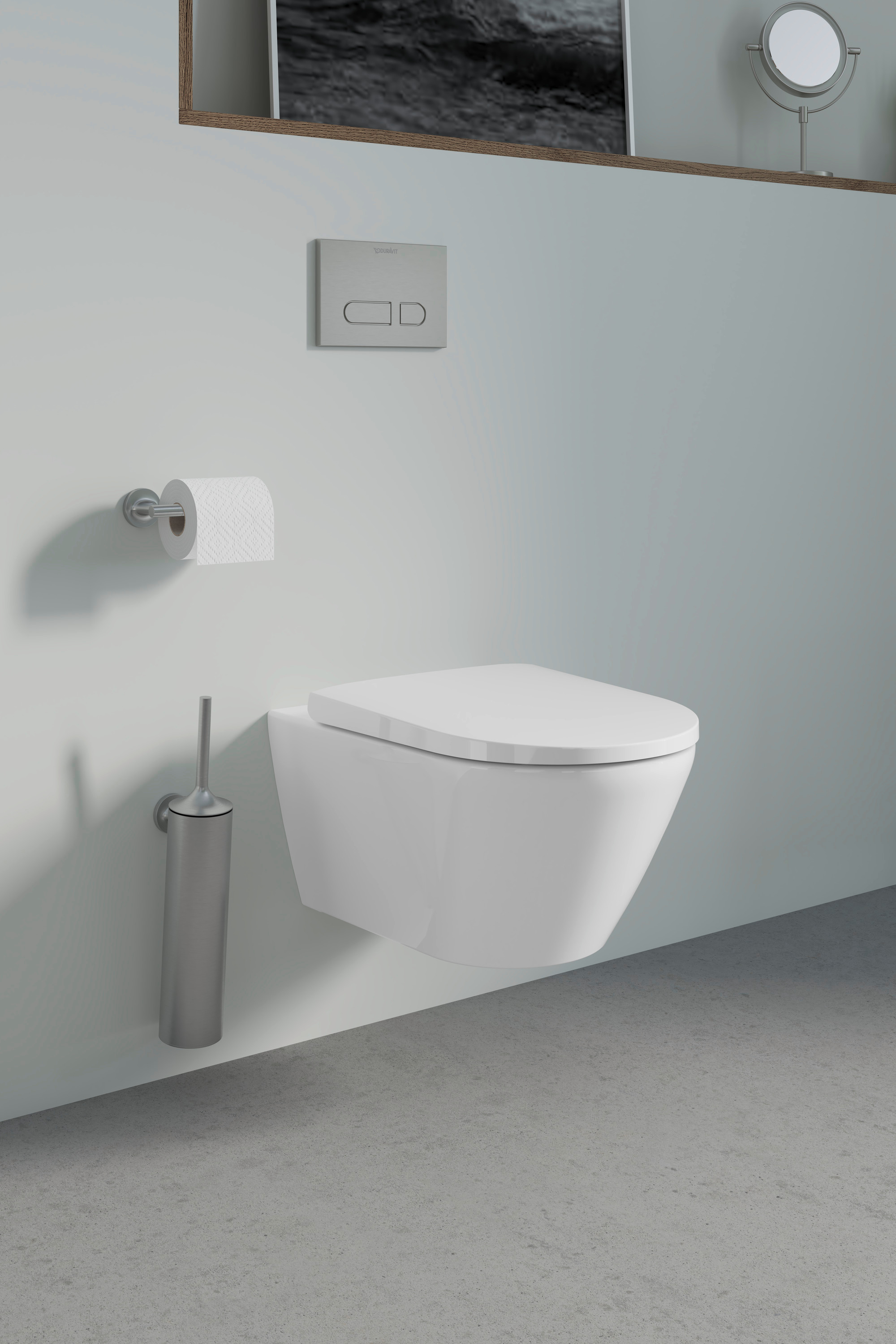 Duravit Starck T szczotka toaletowa z rączką ścienna stal 0099467000