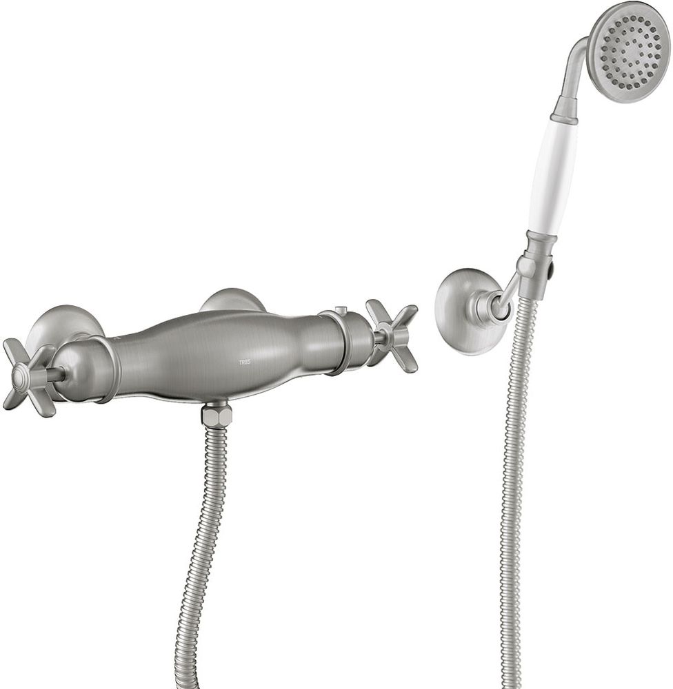 Tres Monoclasic bateria prysznicowa termostatyczna ścienna stal 242.164.09.AC