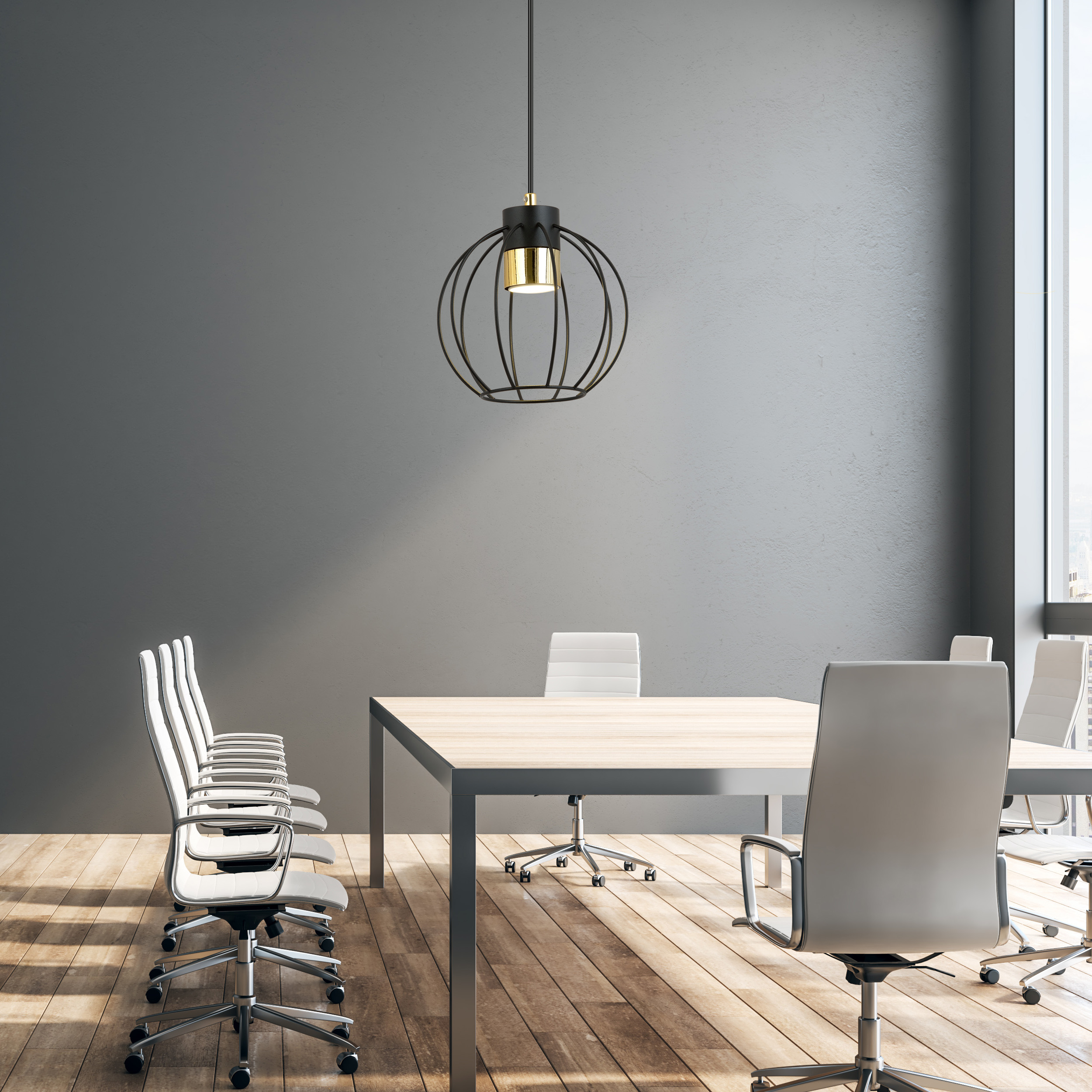 Emibig Ajax lampa wisząca 1x8 W czarna-złota 1200/1