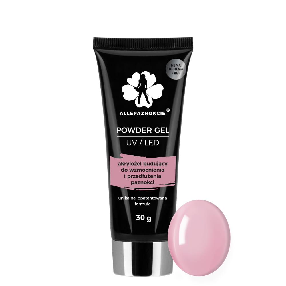 Powder Gel akrylożel Allepaznokcie HEMA/Di-HEMA Free French Pink 30 g
