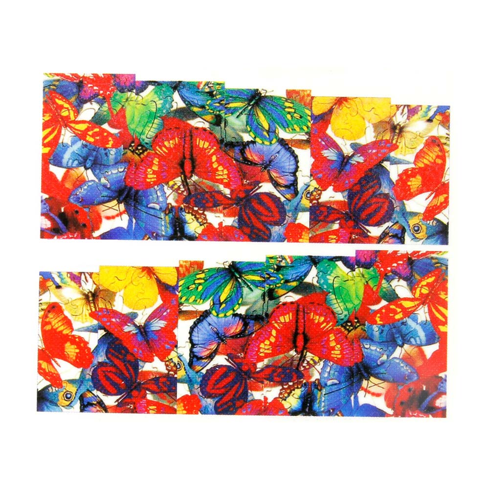 Naklejki wodne do paznokci arkusz 6,5 x 5,5cm na 10 palców Nr 1572