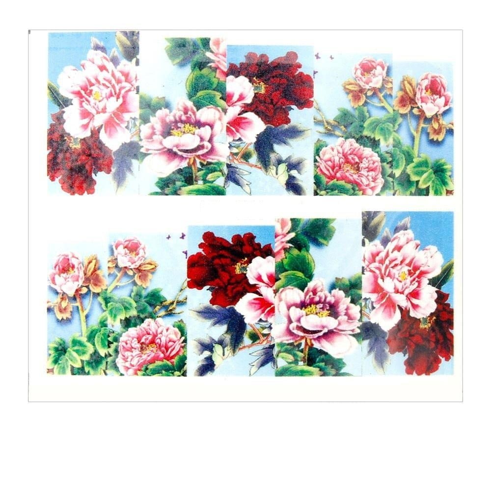 Naklejki wodne do paznokci arkusz 6,5 x 5,5cm na 10 palców yb Nr 951