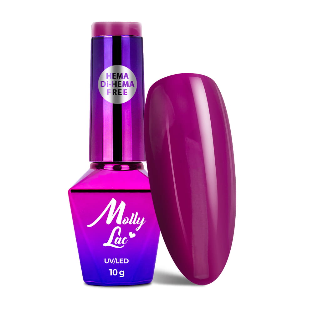 Lakier hybrydowy MollyLac Power Flower Purple crocus HEMA/Di-HEMA Free 10g Nr 725