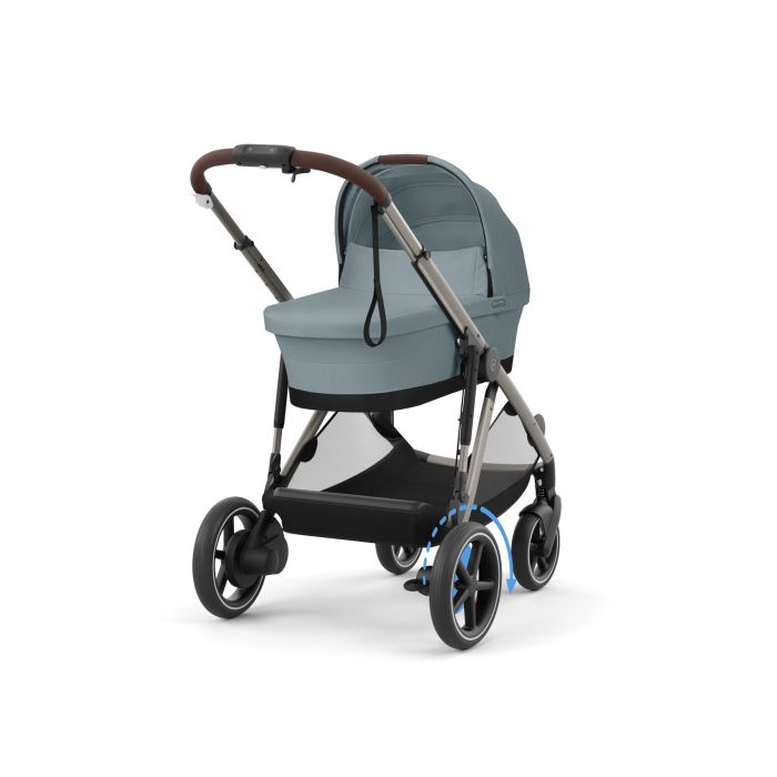 Cybex e-Gazelle S - elektryczny wózek głęboko-spacerowy-Stormy Blue (Taupe Frame)