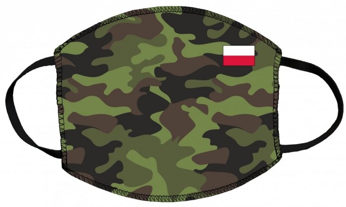 Maska z nadrukiem 2-warstwowa wielorazowa 60°C wz. 28 MORO Z FLAGĄ