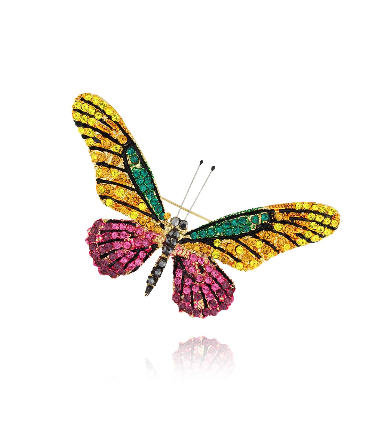 Broszka z kolorowym motylem Papillon II BRPI0013 - By Dziubeka