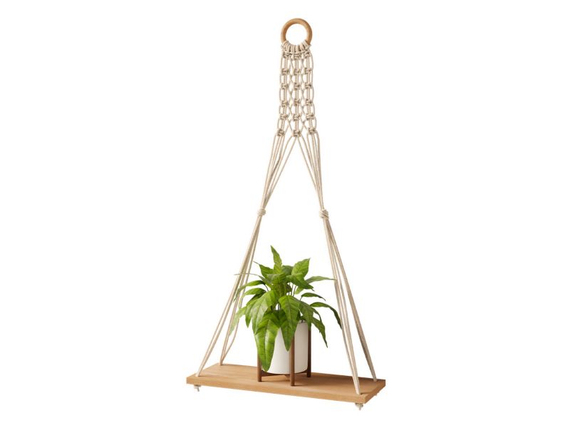 Półka ścienna MIRJAN 24 pojedyncza Boho naturalny
