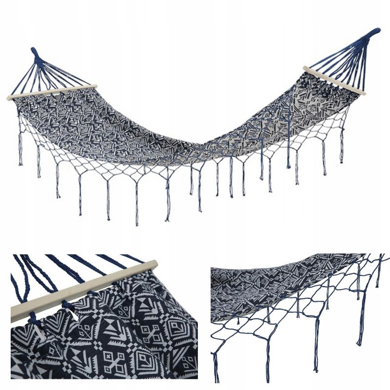 Hamak Focus Garden Ogrodowy Hawaii Etno na Taras Ogród Balkon Duży Mocny 280x100cm 1 szt