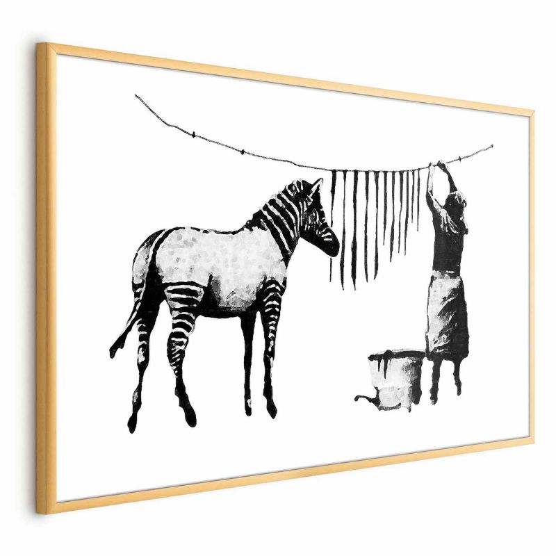 Plakat Artgeist Banksy: Pranie 42x29,7 cm z ramą złotą 1 szt