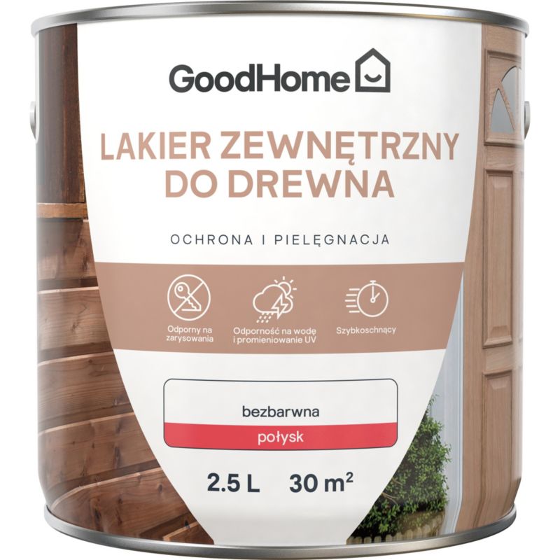 Lakier zewnętrzny GoodHome bezbarwny połysk 2,5 l