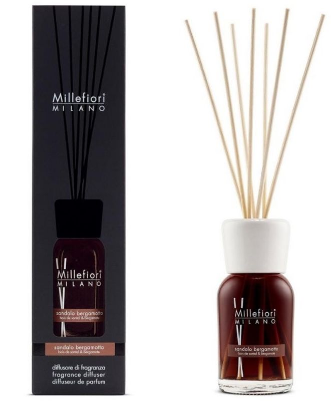 Dyfuzor pałeczki zapachowe MILLEFIORI Milano SANDALO BERGAMOTTO 100ml