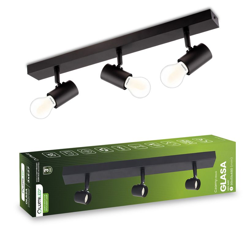 Lampa Sufitowa Lumiled Spot Tuba Reflektor Oprawa Halogenowa 3x E27 1 szt.