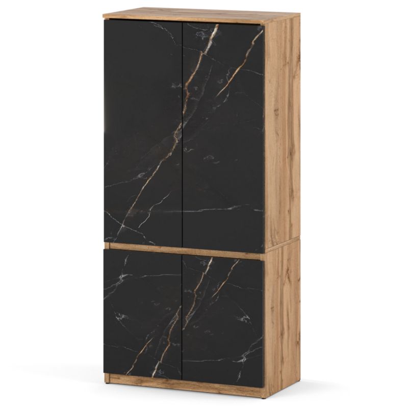 Szafa Hurtownia-Mebli 4 Drzwi Posti 80cm Dąb Wotan San Sebastian 80x50x180 cm 1szt.