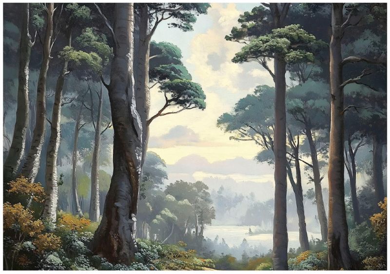 Fototapeta Las 3D Natura Do Salonu Sypialni WALLARENA 350x250 cm Tapeta Na Flizelinie 1 szt.