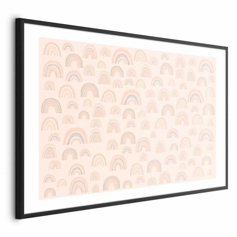Plakat Artgeist Pastelowe tęcze 90x60 cm z ramą czarną 1 szt