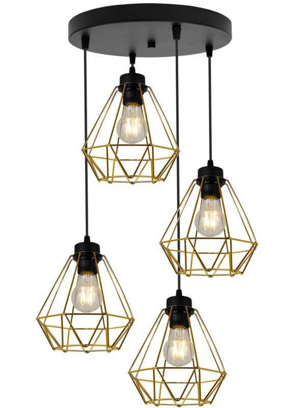 Lampa sufitowa wisząca okrągła Light Home LH Nuvola 4x E27 60W metalowy złoty 1szt.