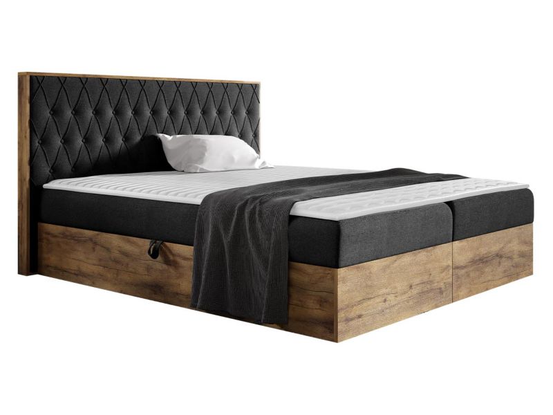 Łóżko kontynentalne MIRJAN 24 Wood 6 140x200 dąb lancelo/antracytowy 1 szt.