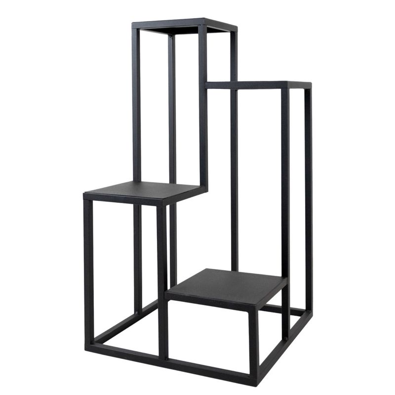 Kwietnik stojący metalowy 4-poziomowy e-floor Loft 38 x 38 x 68 cm czarny 1 szt