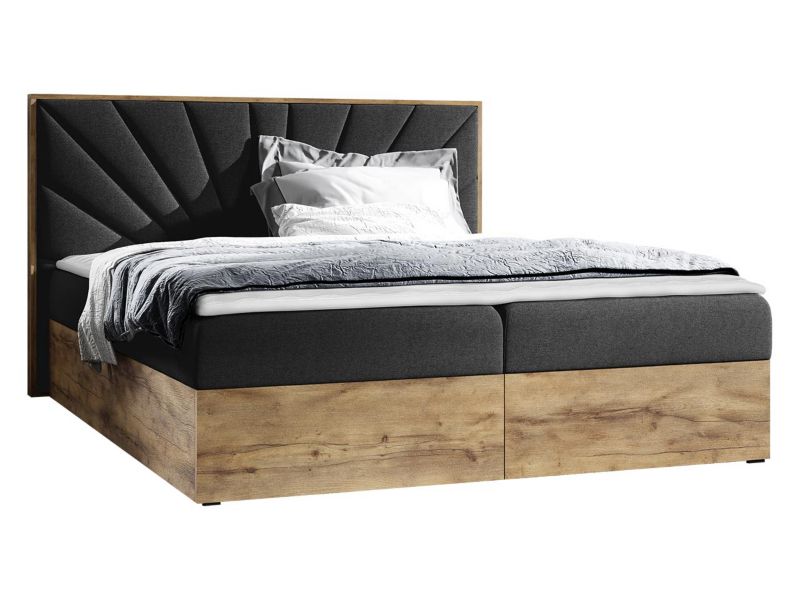 Łóżko kontynentalne MIRJAN 24 Wood 7 140x200 dąb lancelo/antracytowy 1 szt.