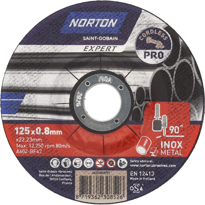 Tarcza Norton Expert125X0.8X22.23 stal/inox