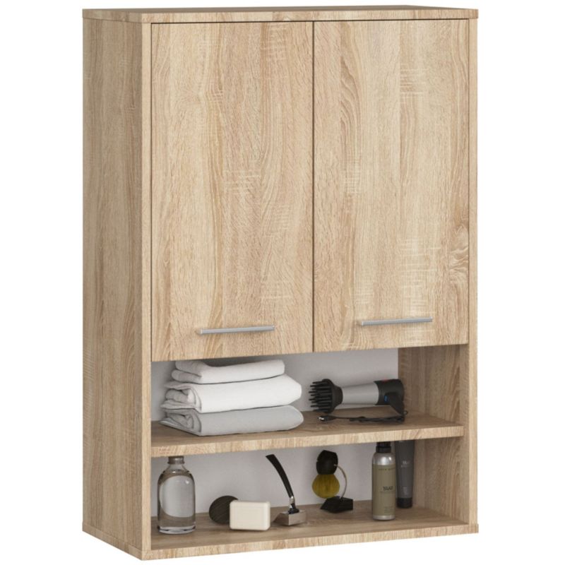 Szafka łazienkowa wisząca AKORD FIN Dąb Sonoma 64 cm 2 drzwi 4 półki 64x30x94 cm 1 szt.