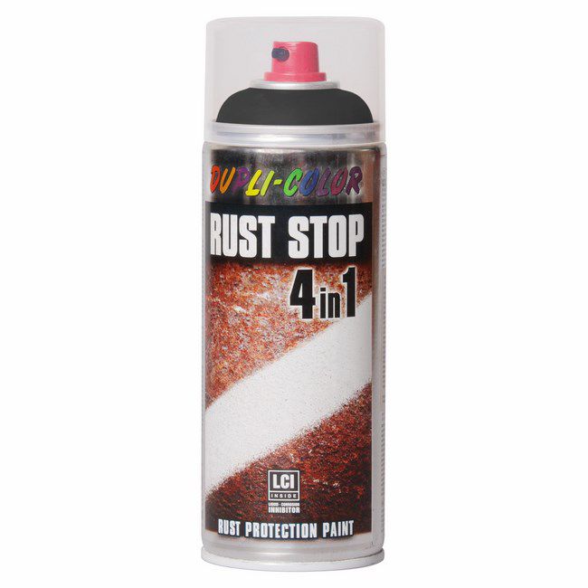 Lakier antykorozyjny Dupli Color Rust Stop RAL 9005 czarny 0,4 l