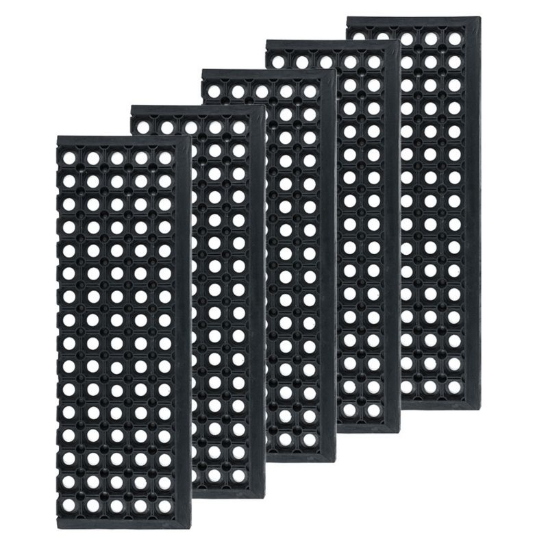 Nakładka gumowa na schody e-floor Domino 25 x 75 cm czarna 5 szt